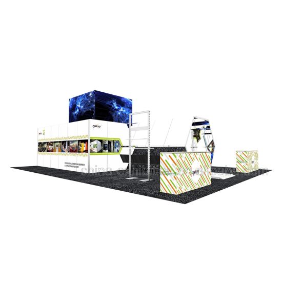 China Fabrik-Preis Customized Werbung Display mit LED-Schirm-Messestand-Design