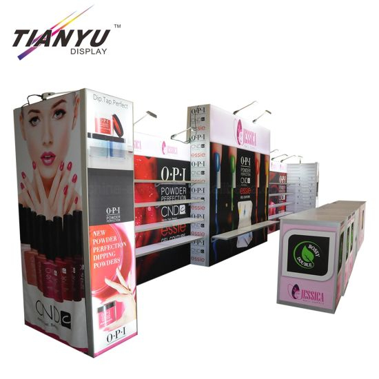 Customized Bunte Aluminium-Nagellack-Display-Zähler für Messestand