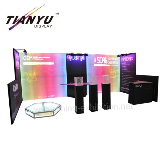 Tragbare Ausstellung Spannungs-Gewebe Aluminium Promotion Tabelle Messe-Display Zähler